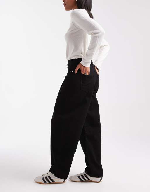 Miss Selfridge - Jeans met barrel pijpen in zwart, 3 van 5