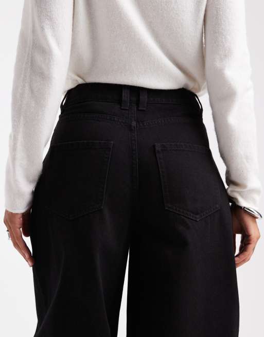 Miss Selfridge - Jeans met barrel pijpen in zwart, 4 van 5