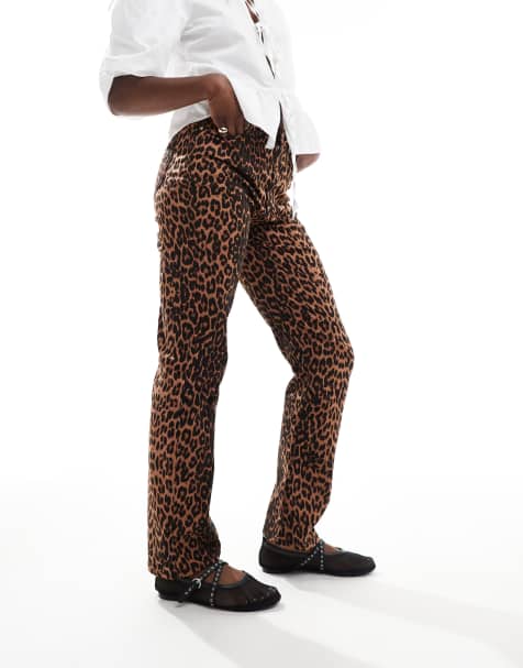 Miss Selfridge - Jeans met rechte pijpen in luipaardprint - view 1