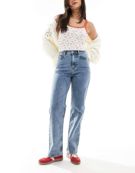 Miss Selfridge - Jeans met rechte pijpen in mid-wash - view 1