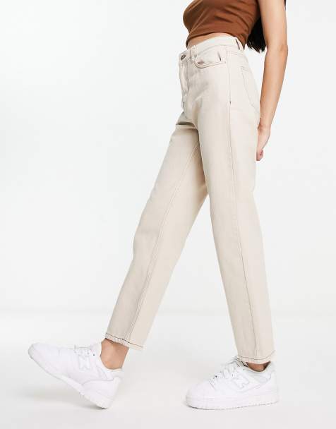 Miss Selfridge - Jeans met rechte pijpen in neutraal met contrasterende stiksels - view 1