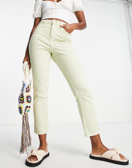 Miss Selfridge - Jeans met rechte pijpen in saliegroen, 2 van 4