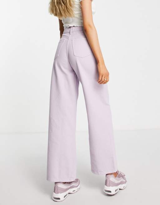 Miss Selfridge - Jeans met wijde pijpen in lila, 2 van 4