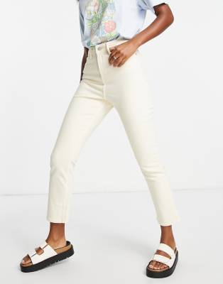 Miss Selfridge - Jeans mit geradem Schnitt in Stein-Neutral