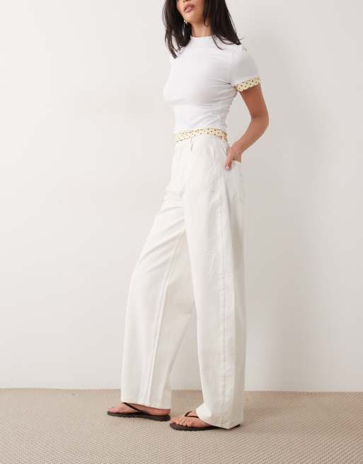 Miss Selfridge – Jeansy o kroju barrel w kolorze ecru, 2 z 5