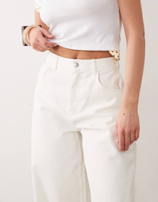 Miss Selfridge – Jeansy o kroju barrel w kolorze ecru, 4 z 5