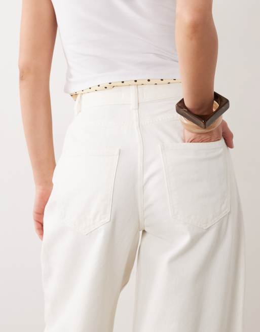 Miss Selfridge – Jeansy o kroju barrel w kolorze ecru, 5 z 5