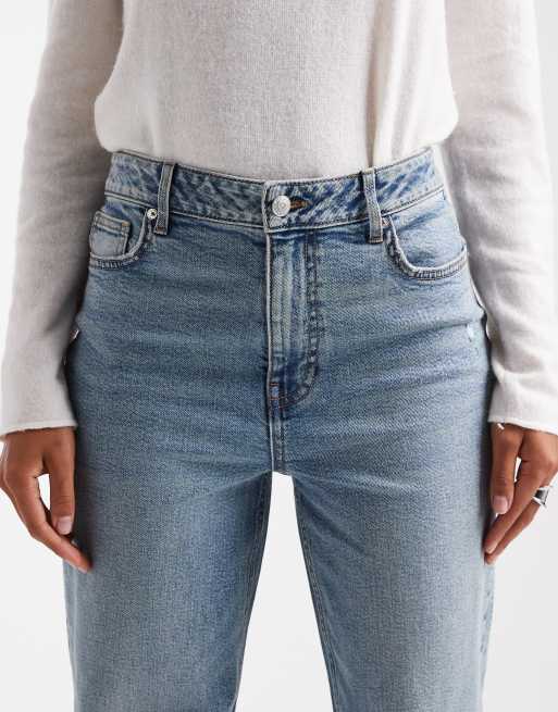 Miss Selfridge – Jeansy z prostymi nogawkami z efektem sprania, 5 z 5