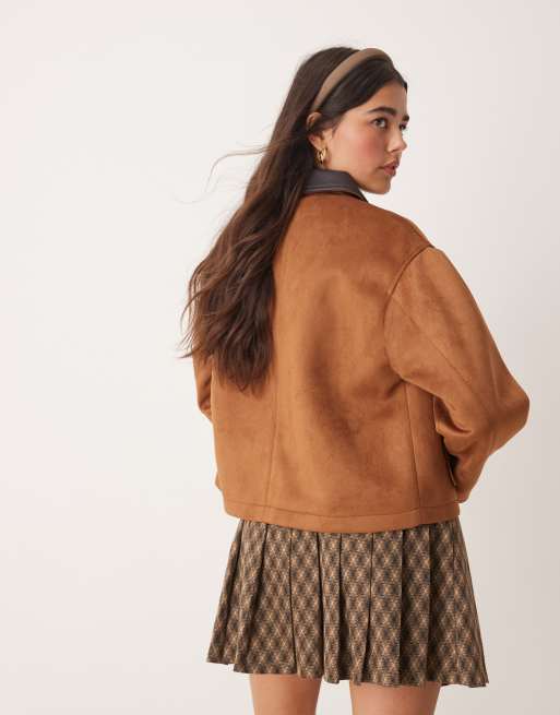 Miss Selfridge jersey check pleated skort, 4 of 5