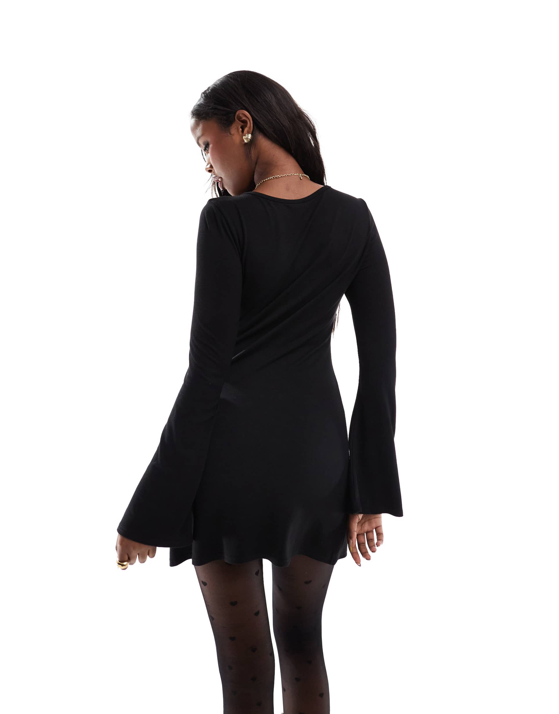 miss selfridge jersey long sleeve mini dress