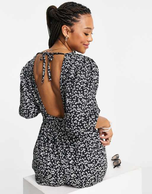 Miss Selfridge jersey wrap midi dress in ditsy print, 3 of 4