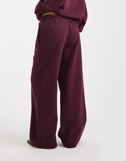 Miss Selfridge - Joggers a fondo ampio color prugna, 2 di 5