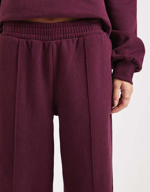 Miss Selfridge - Joggers a fondo ampio color prugna, 5 di 5