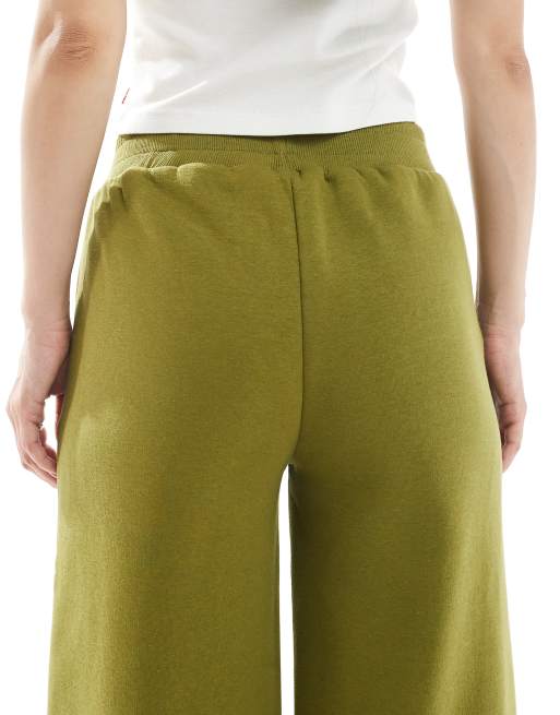 Miss Selfridge - Joggers a fondo ampio verde oliva in coordinato, 3 di 5