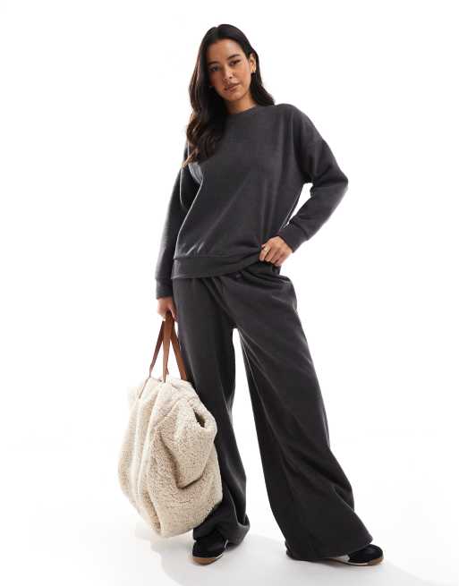 Miss Selfridge - Joggers in pile color antracite in coordinato