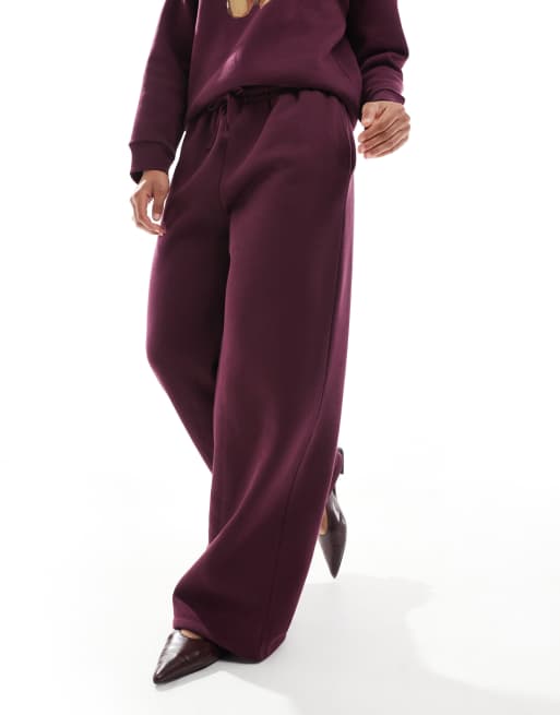 Miss Selfridge – Jogginghose in Burgunderrot mit weitem Bein, Kombiteil, 2 von 5