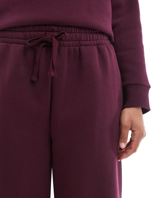 Miss Selfridge – Jogginghose in Burgunderrot mit weitem Bein, Kombiteil, 3 von 5
