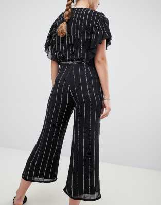miss selfridge glitter jumpsuit