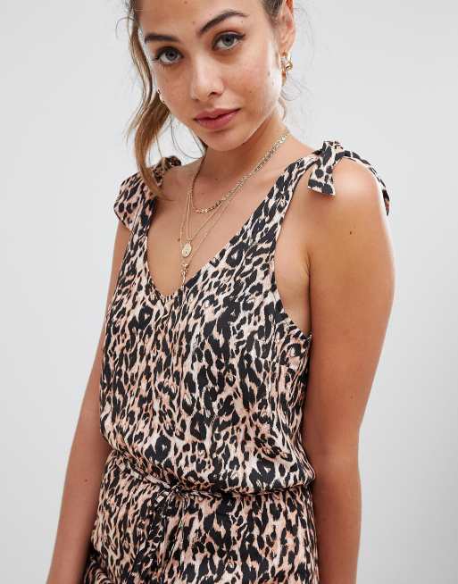 Miss Selfridge - Jumpsuit met bandjes en luipaardprint, 3 van 4