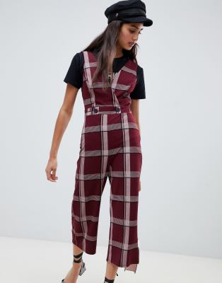 miss selfridge check jumpsuit