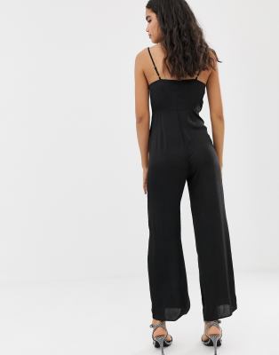 black cowl neck jumpsuit