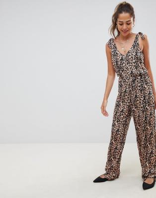 miss selfridge leopard print jumpsuit