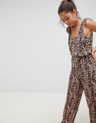 miss selfridge leopard print jumpsuit