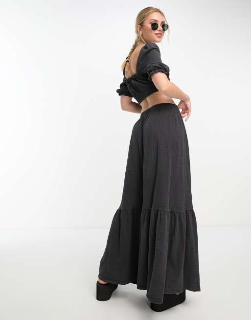 Jupe longue crepon hot sale