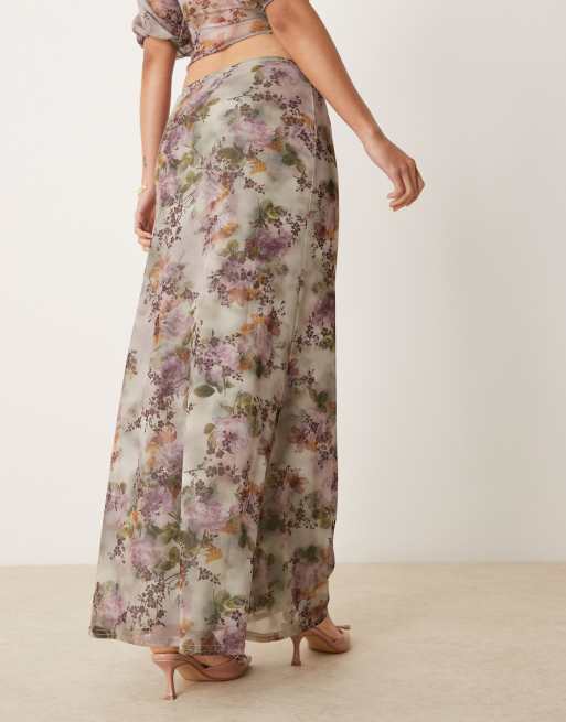 Jupe Miss Selfridge Taille 4 (36) Longueur Mi-longue, Violette à Fleurs