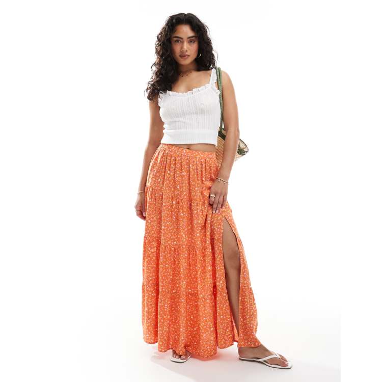 Jupe Midi Miss Selfridge - Noire à Fleurs - Taille 8 Petites - Coupe A Ligne - Viscose