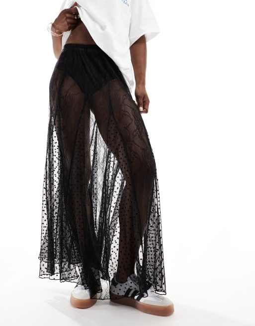 Jupe longue transparente sale