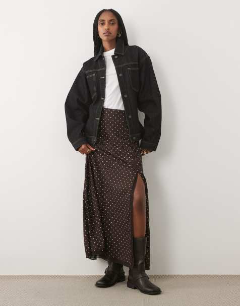 Miss Selfridge - Jupe longue fendue - Noir - view 1