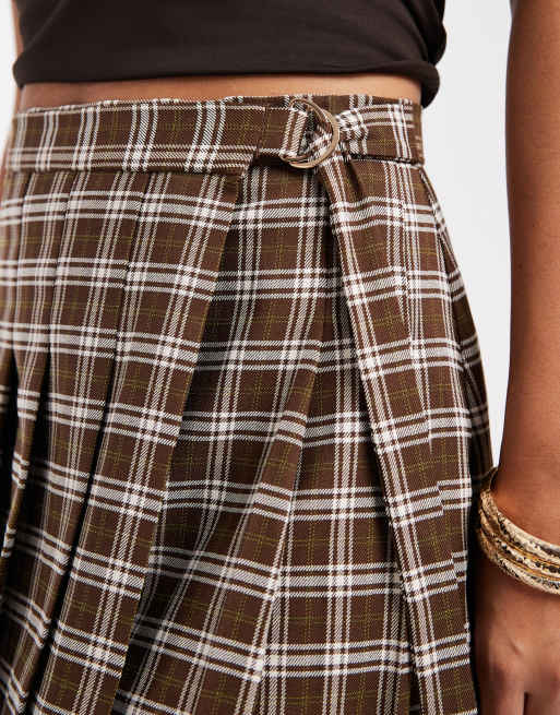 Miss Selfridge - Jupe mi-longue plissée habillée à carreaux, 2 de 5