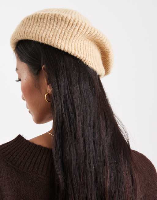 Miss Selfridge – Kamelbrun, stickad basker, 3 av 3