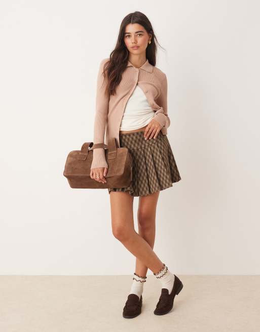 Miss Selfridge - Kamelfarvet ribstrikket cardigan, 2 af 4