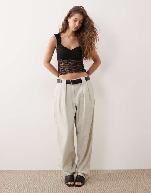 Miss Selfridge - Kanten top in zwart, 2 van 4