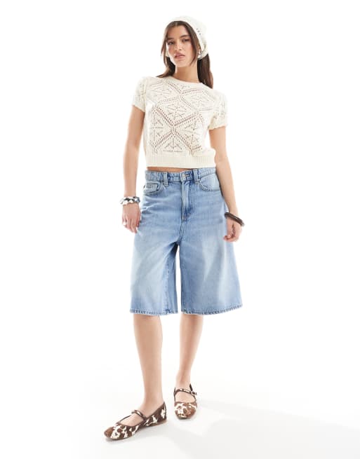 Miss Selfridge knit crochet top and headscarf set in cream, 3 of 4