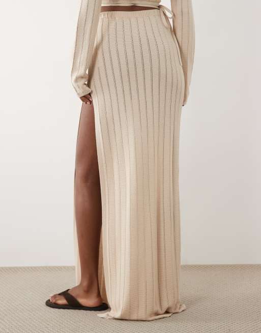Miss Selfridge knit maxi skirt with side slit - part of a set, 4 of 5