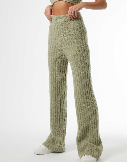 Miss Selfridge knit pants in sage