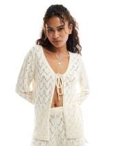 Miss Selfridge beach cheesecloth dropped waist mini dress in cream