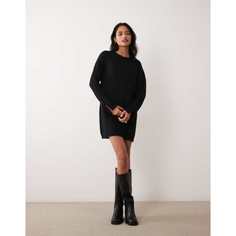 osment knit mini dress black Miss Selfridge ribbed cozy in Structured Fit Size:EU 36/US 6 Bebe Dress Jude Cloth Featuring a sultry low