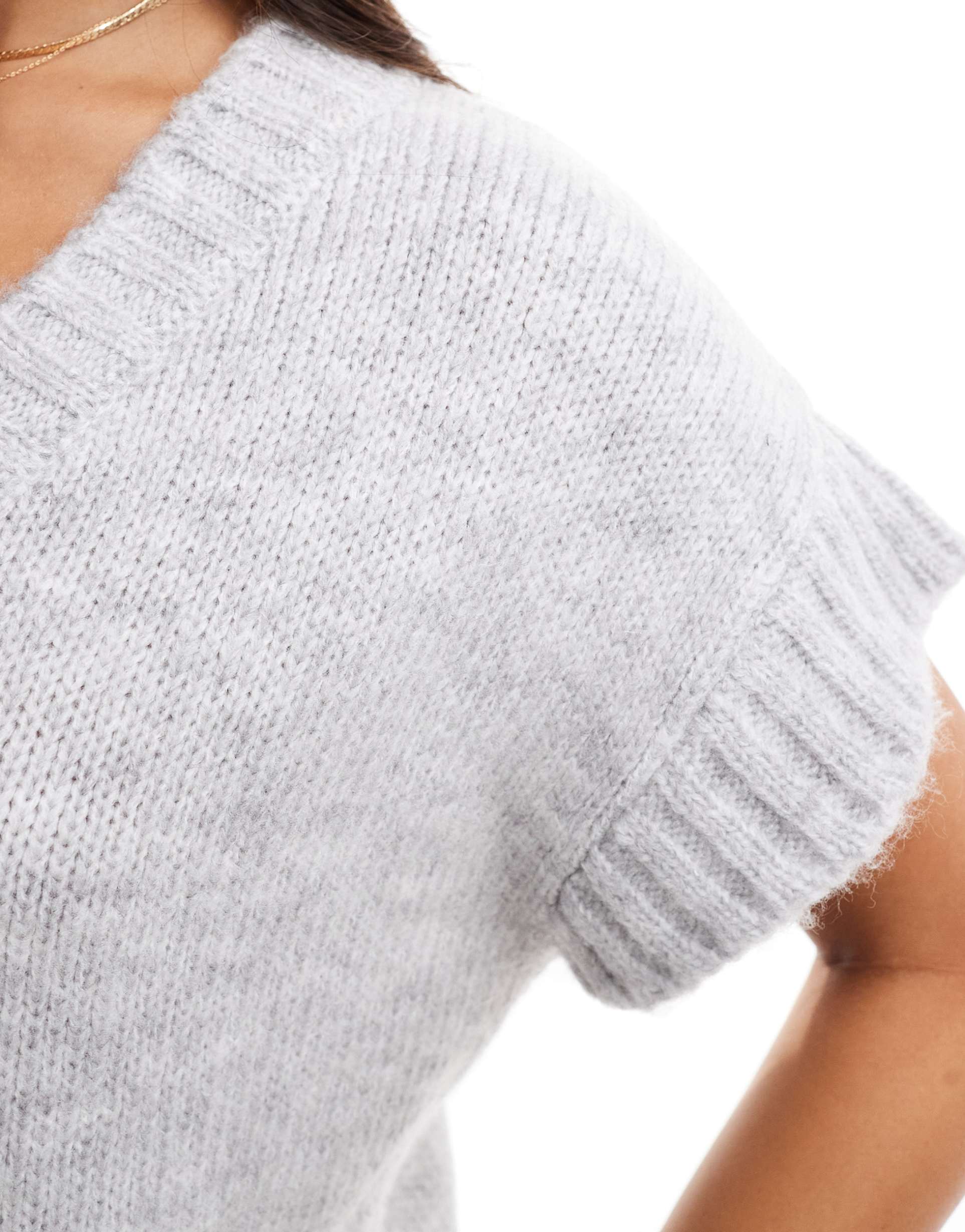 miss selfridge knit tank mini dress in gray heather