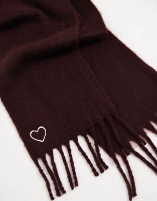 Miss Selfridge Knit Tassel Scarf In Brown