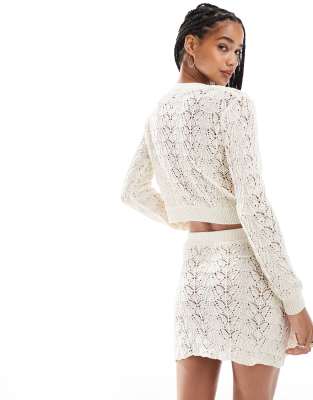 Miss Selfridge Knit Voile Crochet Cardigan