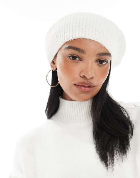 Miss Selfridge knitted beret in cream - view 1