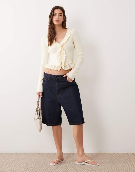Miss Selfridge knitted broderie trim cardigan, 2 of 4