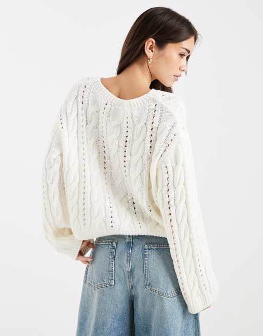 Miss Selfridge knitted cable henley jumper, 4 of 4