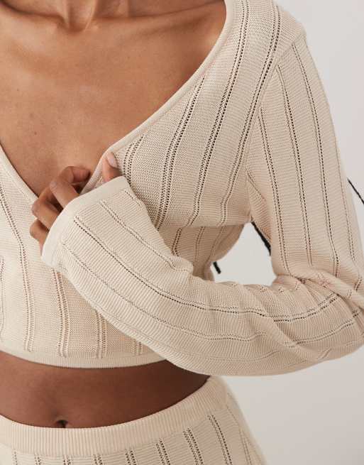 Miss Selfridge knitted long sleeve wrap top (part of a set), 2 of 4