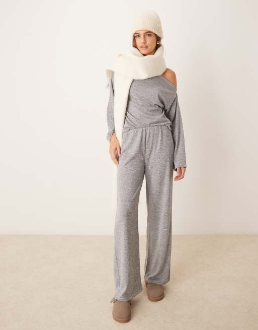 Miss Selfridge - Knusse broek van co-ord set met wijde pijpen in grijs