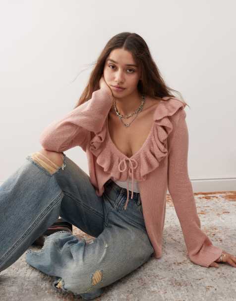 Miss Selfridge – Kofta med volang och knytning framtill - view 1